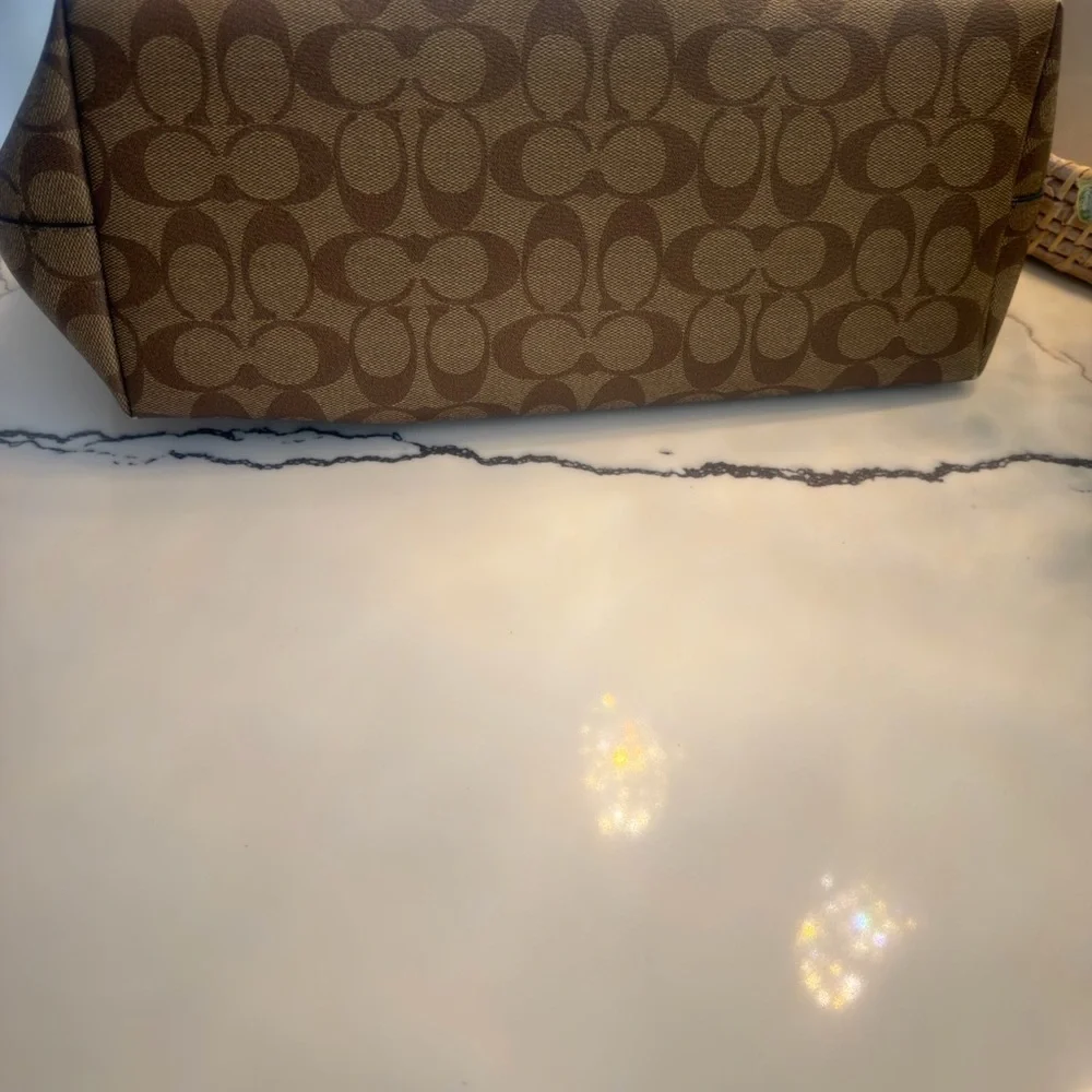 Coach Tan and Black Signature Tote - Picture 10 of 16